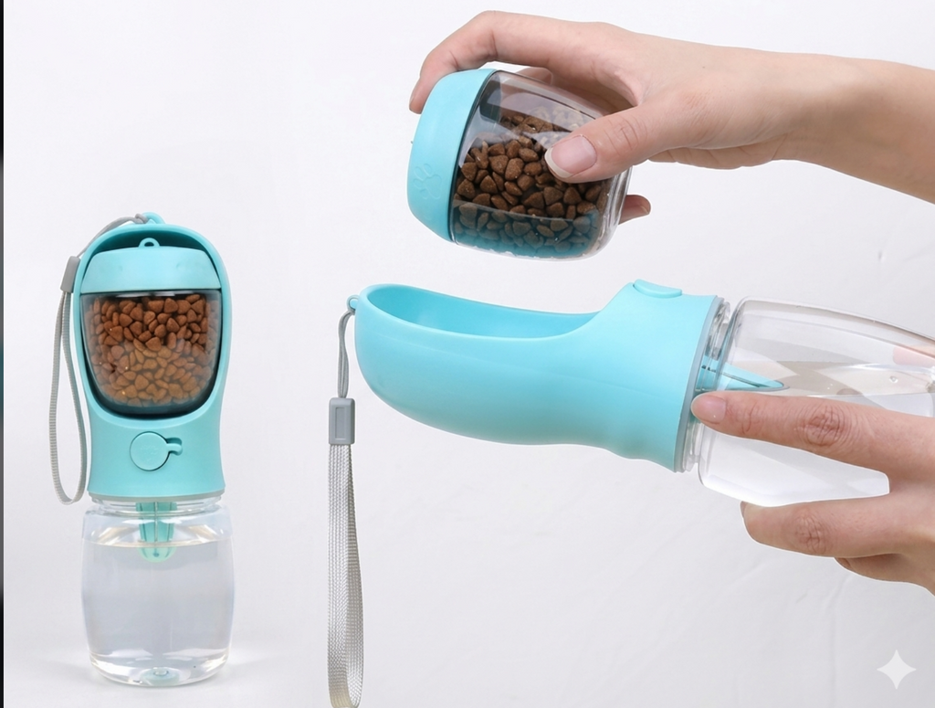 Portable Dog Cat Water Bottle with Storage Food and Water Container for Puppy Pets dogs Feeder Bowl Outdoor Travel Pet supplies