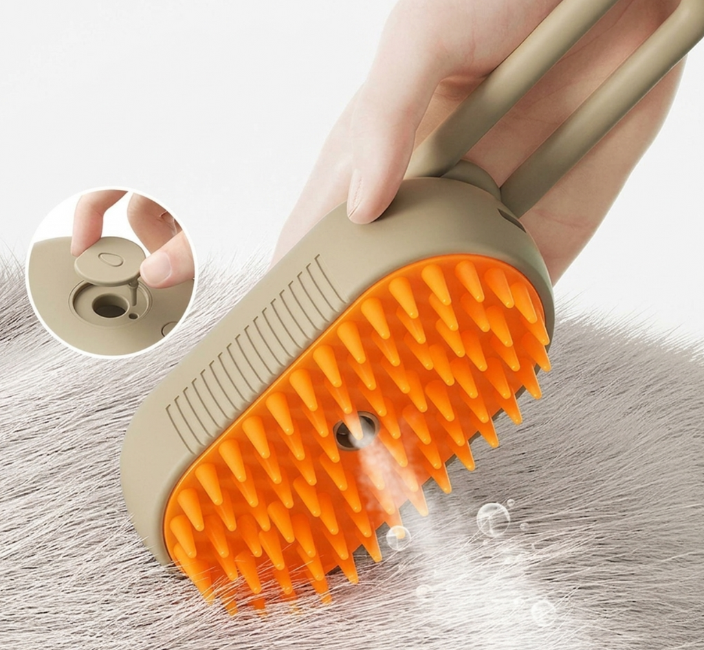 Cat Dog Pet Spray Massage Brush 3 in 1 One Button Steam Spray Folding Rotatable Floating Hair Bath Hair Removal Brush Comb