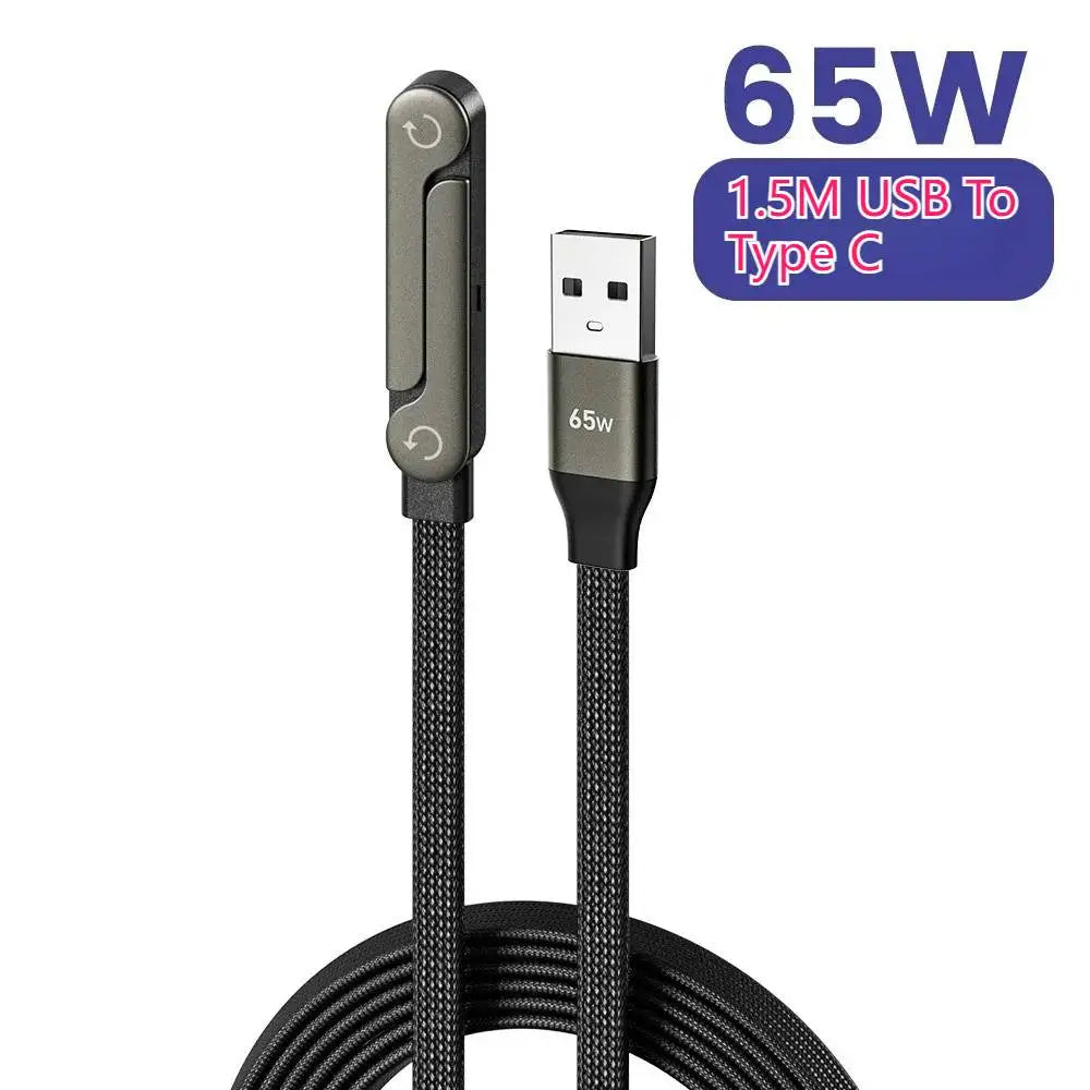 USB Type C Flat Charger Charging Cable C Kick Cable Stand Invisible Support Foldable Phone Holder 240W Charge Bracket For iPhone