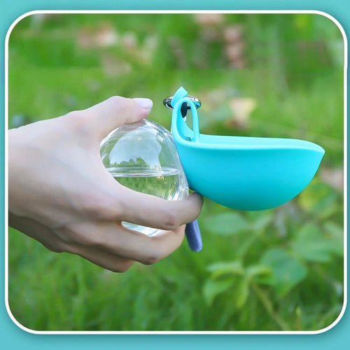 2-in-1 Portable Dog Water Bottle for Small Dogs - Leak-Proof & Compact Dog Travel Water Bottle -Plastic Bottle & Silicon