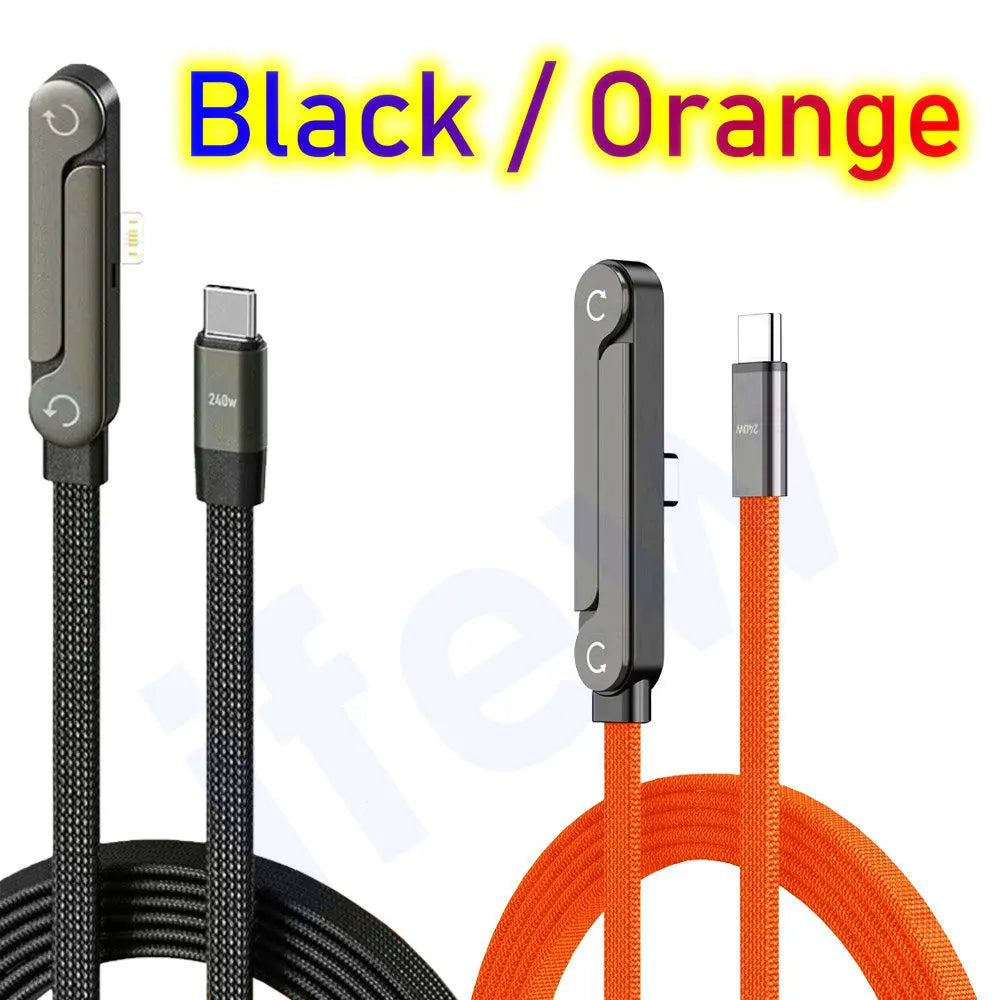 USB Type C Flat Charger Charging Cable C Kick Cable Stand Invisible Support Foldable Phone Holder 240W Charge Bracket For iPhone