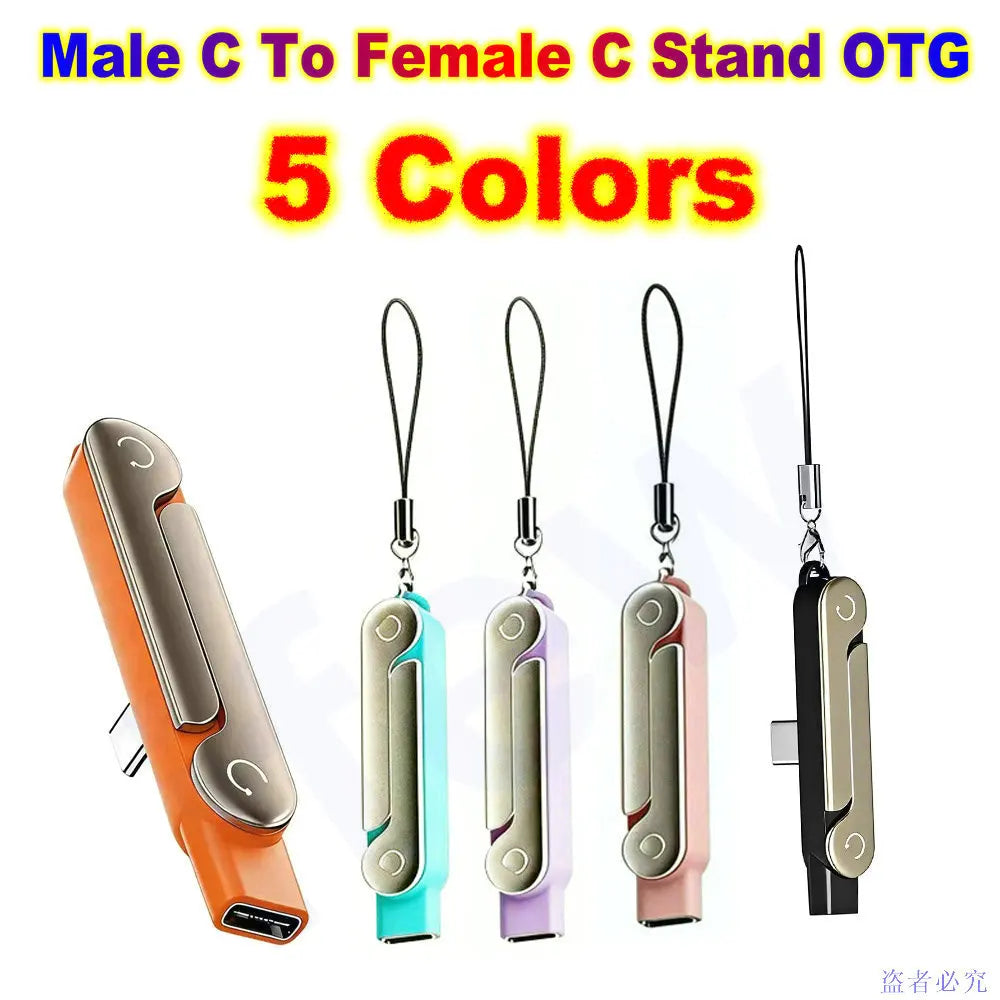 USB Type C Flat Charger Charging Cable C Kick Cable Stand Invisible Support Foldable Phone Holder 240W Charge Bracket For iPhone