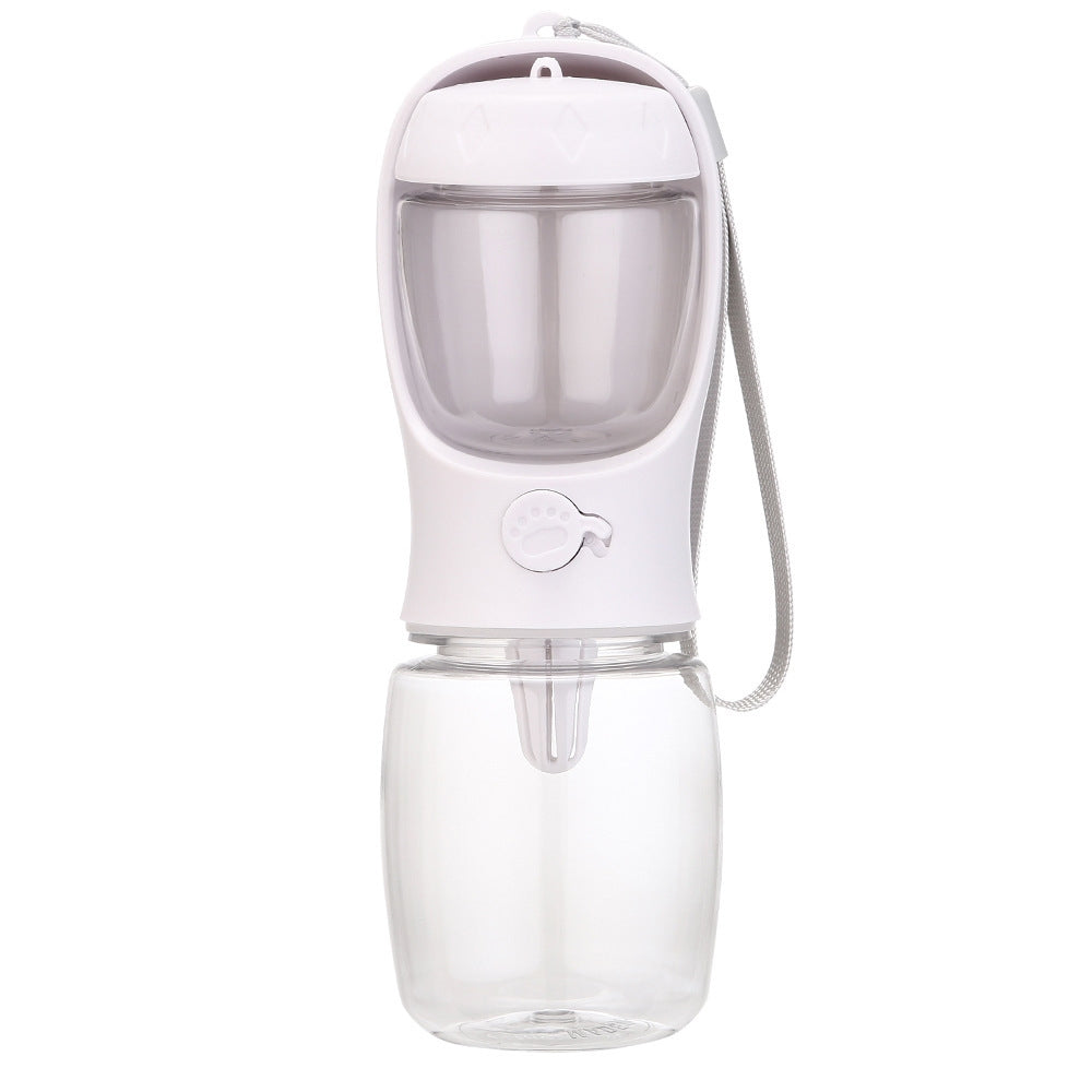 This 2-in-1 water bottle can be used for drinking water or storing snacks.